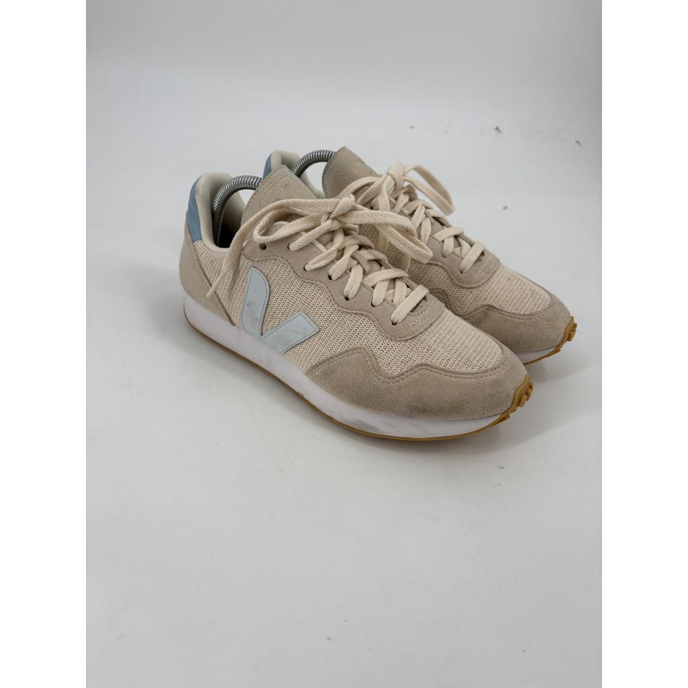 Veja Rio Branco Sneakers Alveomesh Suede Beige Light Blue Mens 8 Womens 10 EU 41